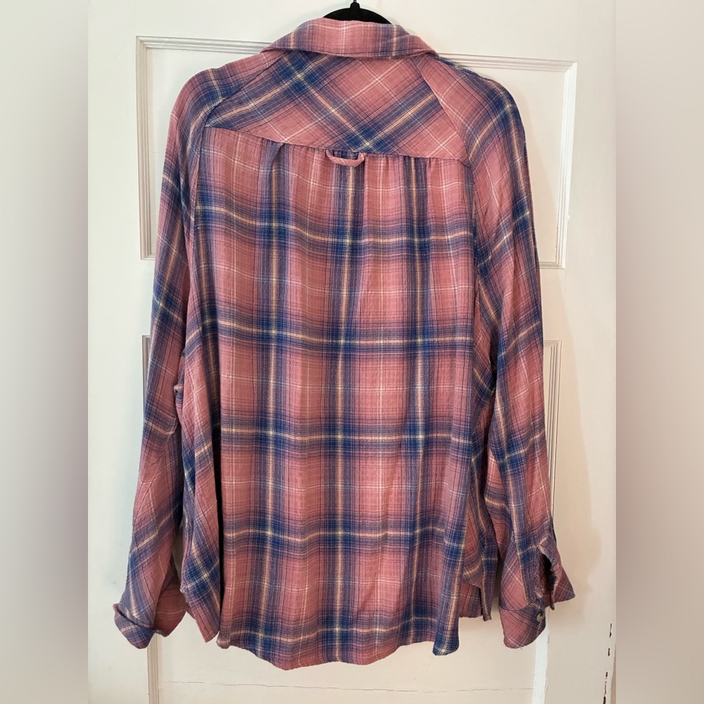 Urban Outfitters BDG Pink and Purple Plaid Button Down Shirt - Picture 5 of 5